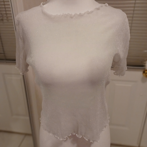 $4 Add-on Sheer Sparkly Cover-up Top - Size Small - Picture 2 of 8